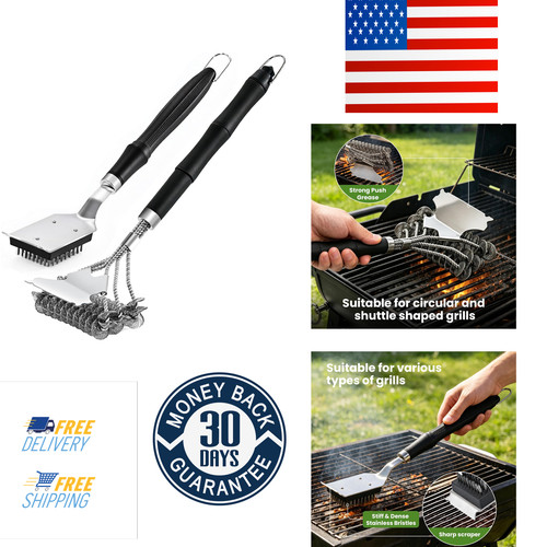 Bbq grill brush and - grill, scraper