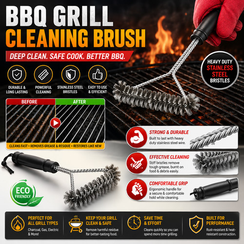 Bbq grill cleaning brush - bbq,