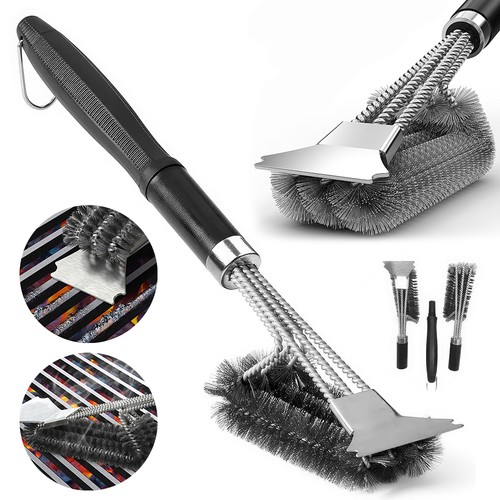 Grill brush and scraper deluxe - brush,