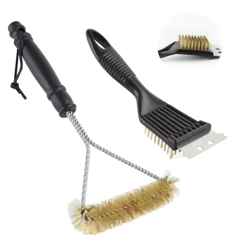 Brass bbq grill brush - bbq,